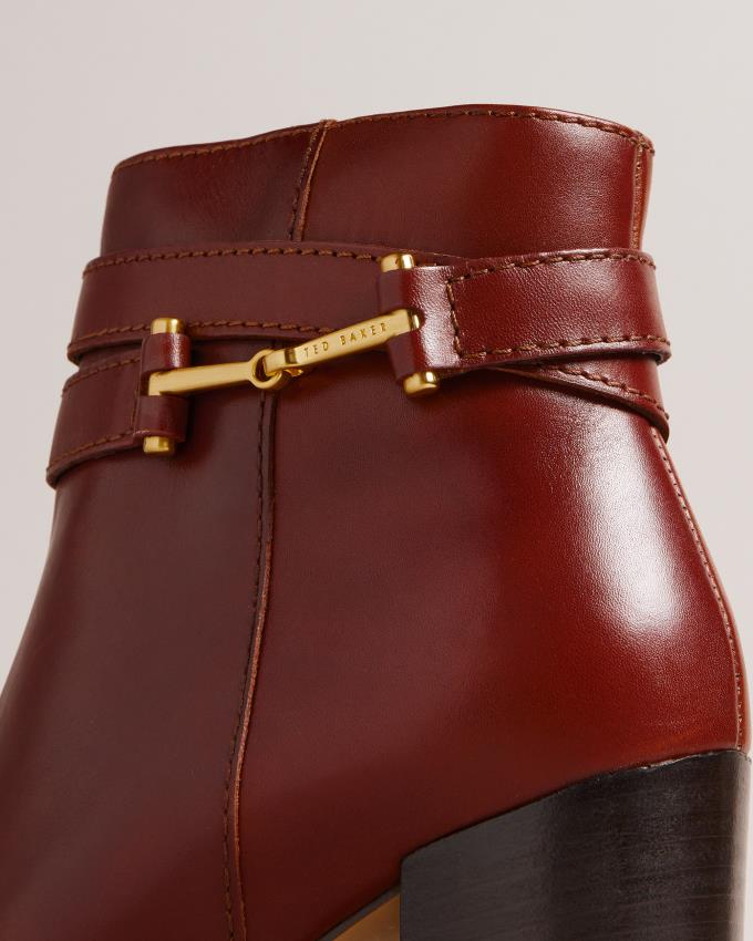 Bottines Ted Baker T Hinge Leather Marron Femme | JKN-30670173